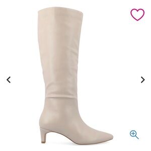 NWOT Journee Collection light beige kitten heeled boots